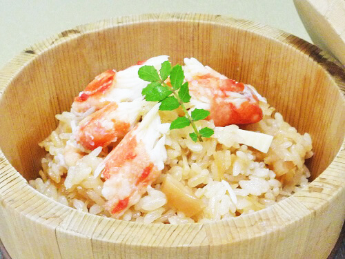 帆立貝柱の炊き込み御飯 たらばのせ